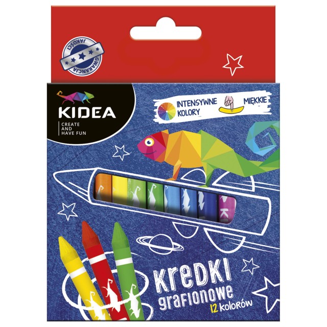 Kredki grafionowe 12 kolorów Kidea
