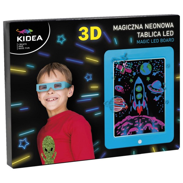 Magiczna neonowa tablica 3D led Kidea (niebieska)
