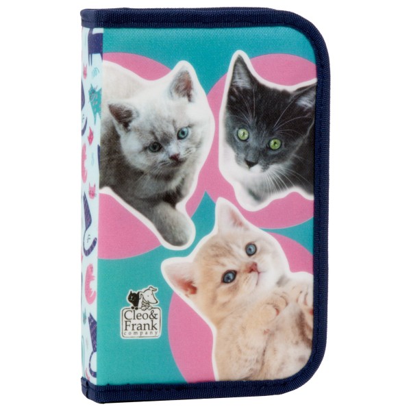 Piórnik z wyposażeniem jednokomorowy Cleo i Frank 37 (Kot)