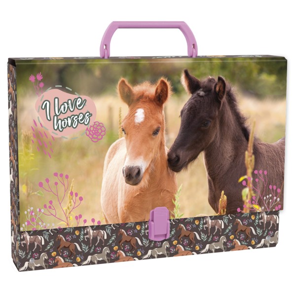 Teczka twarda z rączką Konie 24