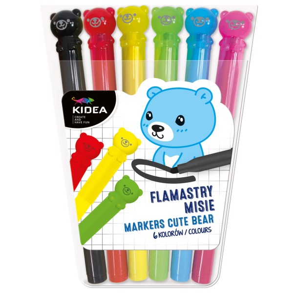 Kidea 6-Color Teddy Bear Markers