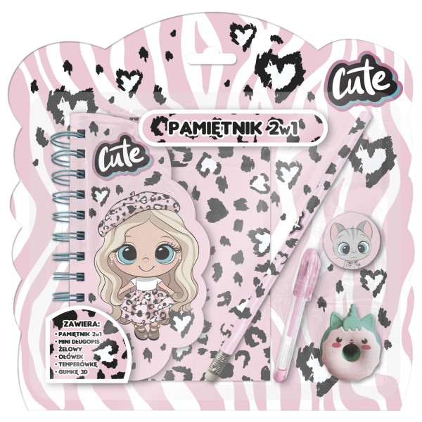 Pamiętnik z kłódką 2w1 + zestaw przyborów Best Friends 10