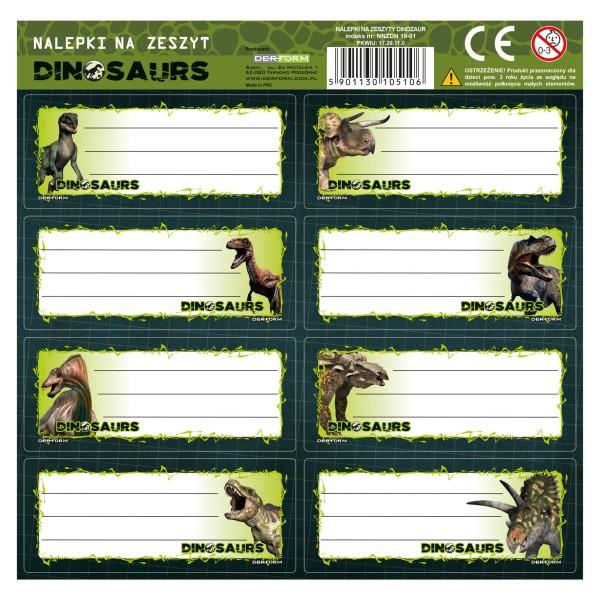 Nalepki na zeszyty Dinozaur 19