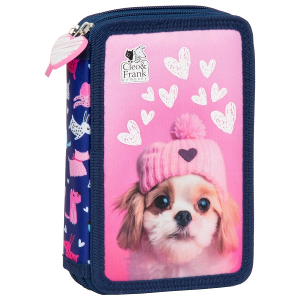 Piórnik z wyposażeniem dwukomorowy Cleo i Frank 42 (Pies)
