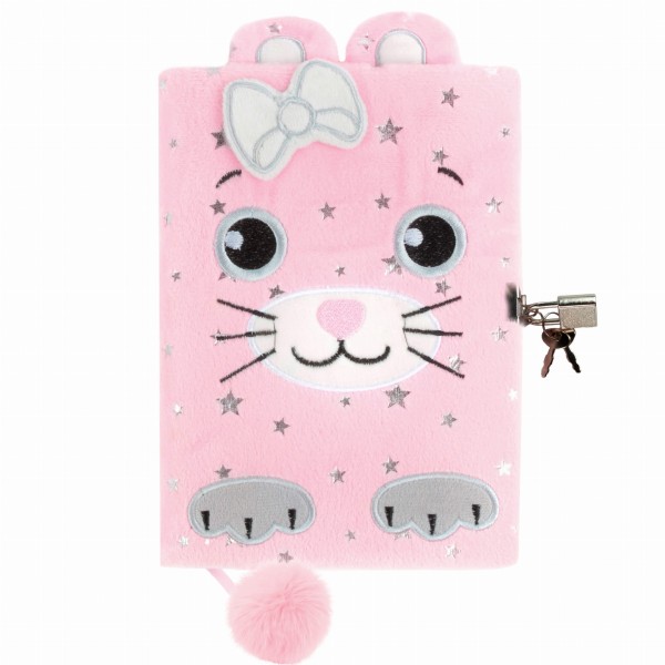 Pamiętnik pluszowy z kłódką kot