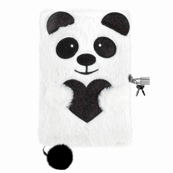 Pamiętnik pluszowy z kłódką panda