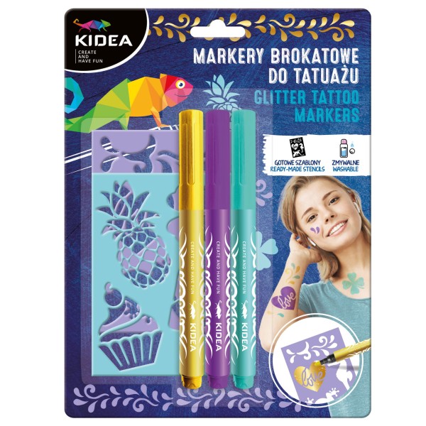 Markery do tatuażu A z szablonami Kidea
