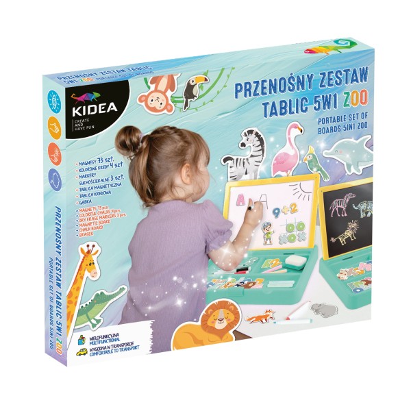 Przenośny zestaw tablic 5w1 Zoo Kidea