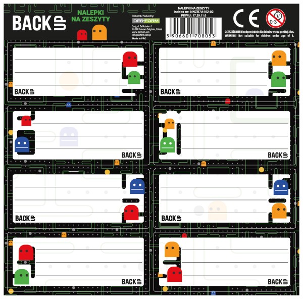 Nalepki na zeszyty BackUP 7 A 102