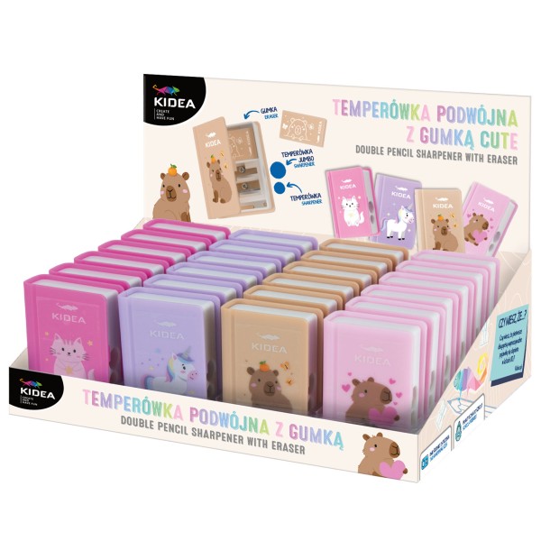 Temperówka podwójna z gumka cute Kidea