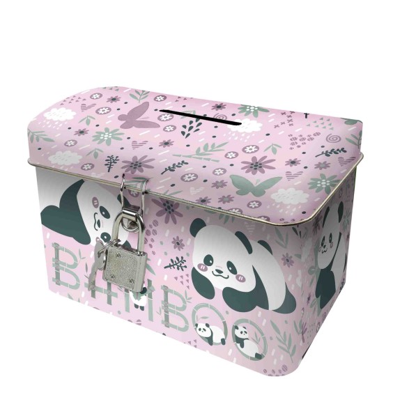 Skarbonka z kłódką kuferek A Panda 11