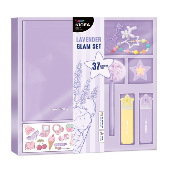Glam Set lawendowy 37 el. Kidea