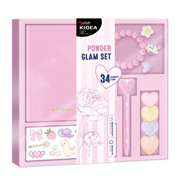 Glam Set pudrowy 34 el. Kidea