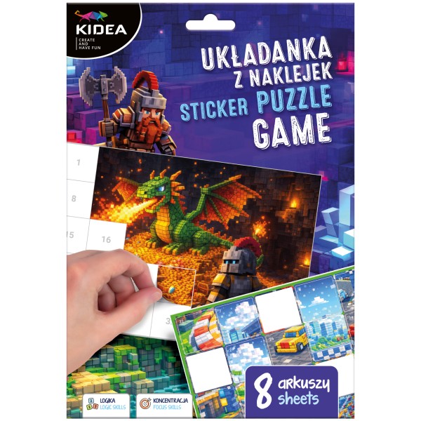 Układanka z Naklejek Game Kidea