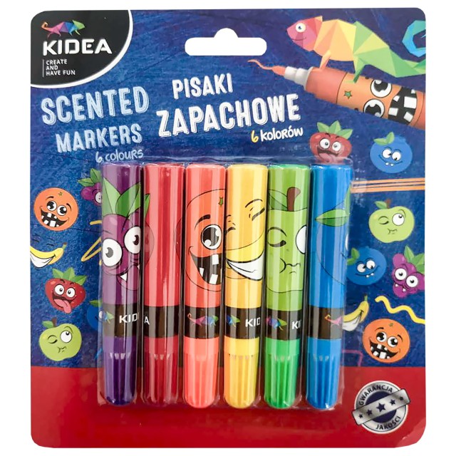 Pisaki zapachowe 6 kolorów Kidea