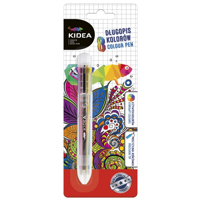 Długopis 8 kolorów Kidea