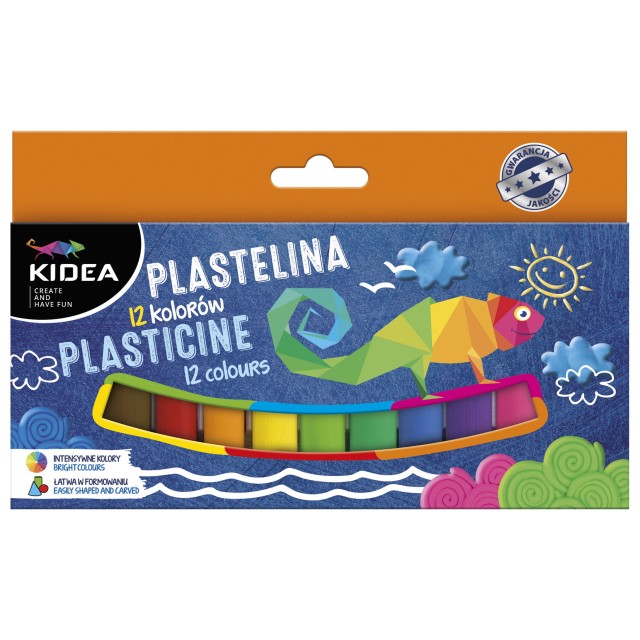 Plastelina 12 kolorów Kidea