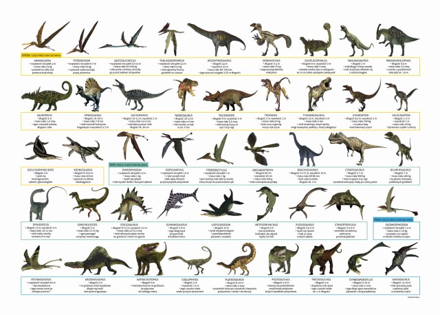 Podkład oklejany edukacyjny Dinozaury